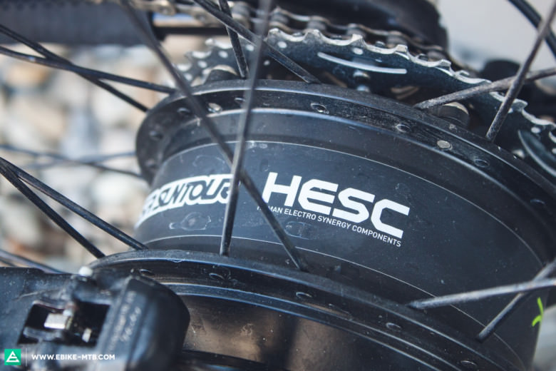 Der HESC ATS Hinterradantrieb von SR SUNTOUR hat 50Nm Drehmoment und 250 Watt (max. 400W). 