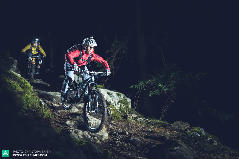 All three helmet lights are suited for hitting the trails at night.