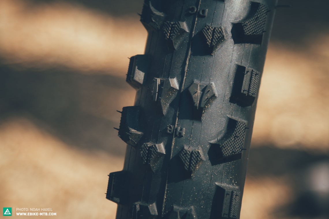As the name suggests, the Honey Badger DH Pro is from their shed of downhill tyres, offering the most aggressive profile of the trio and the softest rubber compound for maximum grip.