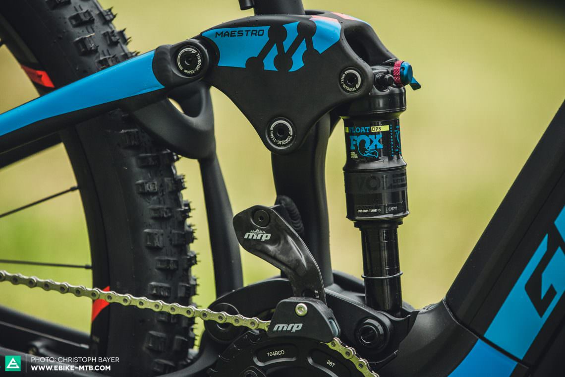 E-MTBs rejoice – the Maestro suspension system that has stamped its authority all over Giant’s conventional mountain bikes has now found its way onto the Full-E+. The carbon rocker arm boosts stiffness and the Trunnion mount on the top of the rear shock is friction free and allows frame designers to optimize the dimensions of the frame.