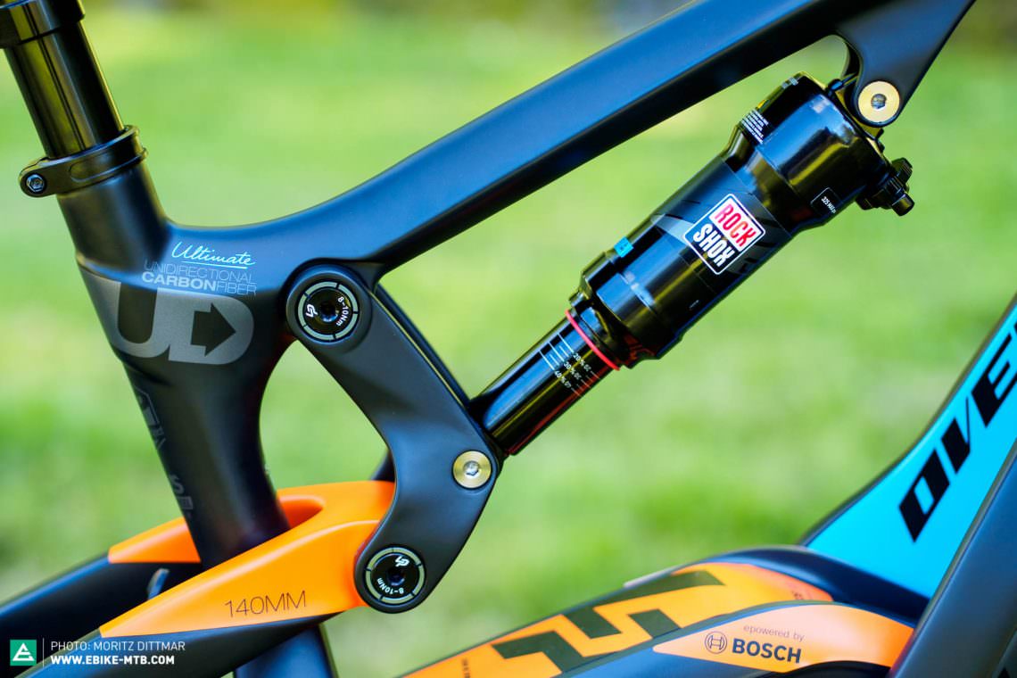 Up-to-date: RockShox’s latest generation of rear shocks, known as Deluxe, use an all-new shock mount which sees regular shock bushings replaced by bearings to create a more responsive ride. 