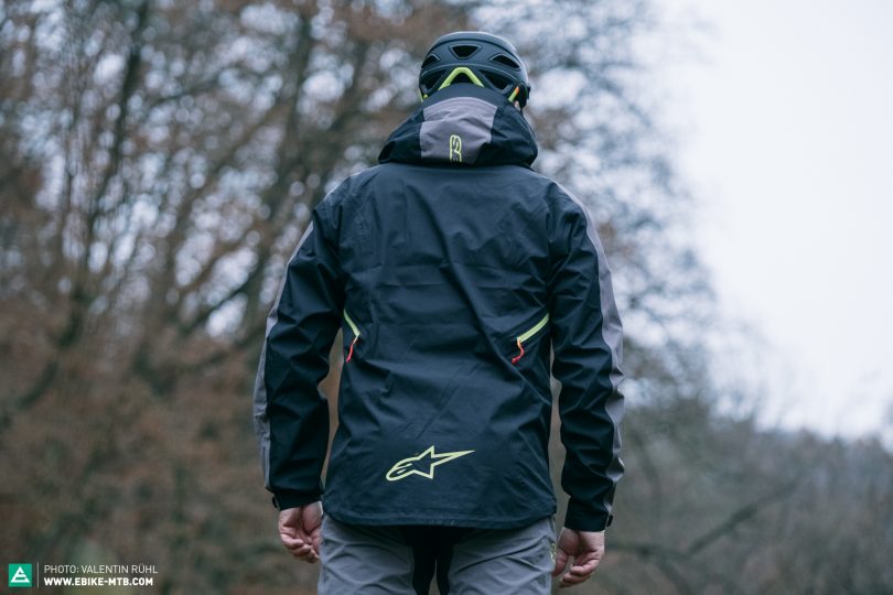 The drop tail design on this bad-weather jacket is great for riding. 